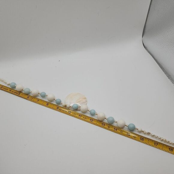 Lee Sands Gemstone & White Coral Necklace w/ Shell Pendant. NWOT - Picture 10 of 10